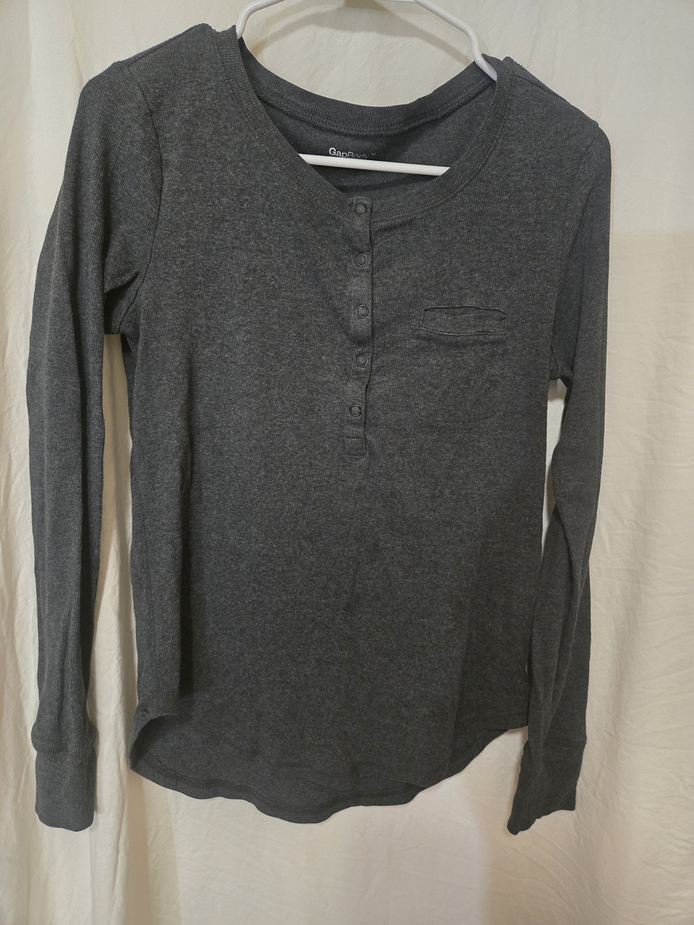 Old Navy Charcoal Gray Long-Sleeve Henley Top